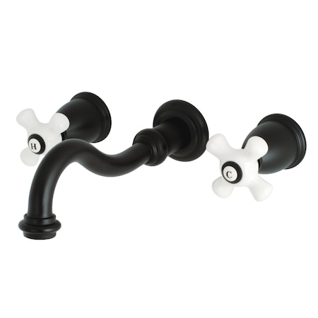 Kingston Brass Roman Tub Faucet, Matte Black, Wall Mount KS3020PX
